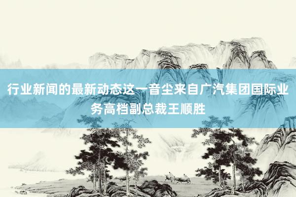 行业新闻的最新动态这一音尘来自广汽集团国际业务高档副总裁王顺胜