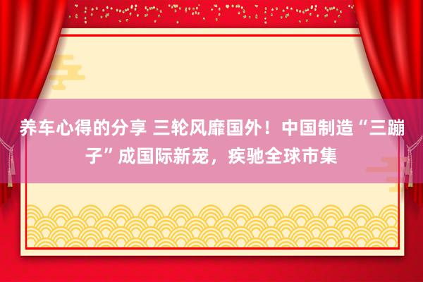 养车心得的分享 三轮风靡国外！中国制造“三蹦子”成国际新宠，疾驰全球市集