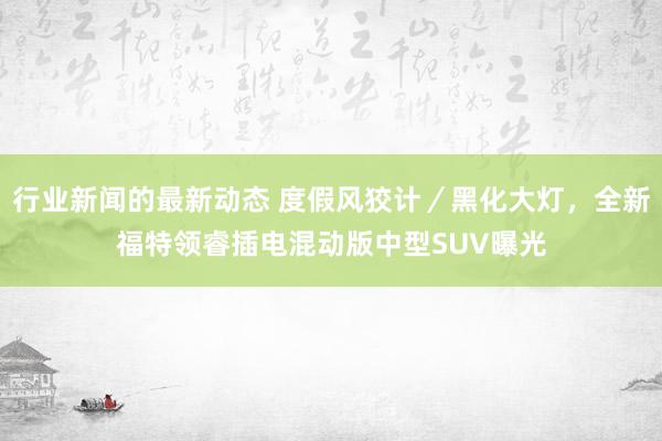 行业新闻的最新动态 度假风狡计／黑化大灯，全新福特领睿插电混动版中型SUV曝光