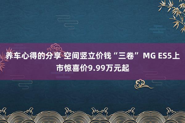 养车心得的分享 空间竖立价钱“三卷” MG ES5上市惊喜价9.99万元起