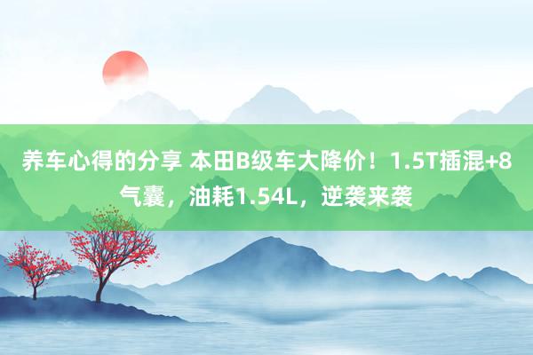 养车心得的分享 本田B级车大降价！1.5T插混+8气囊，油耗1.54L，逆袭来袭