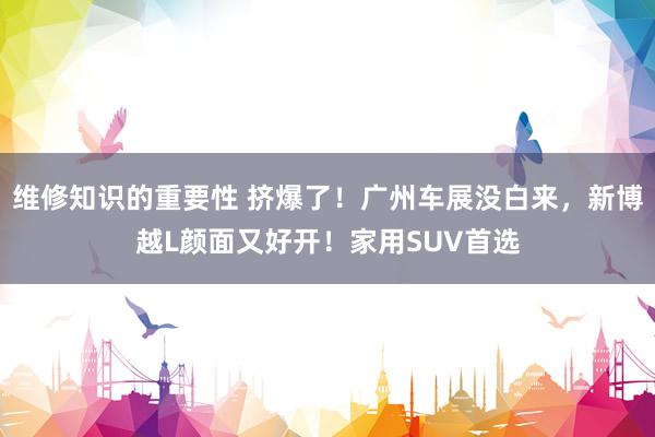 维修知识的重要性 挤爆了！广州车展没白来，新博越L颜面又好开！家用SUV首选