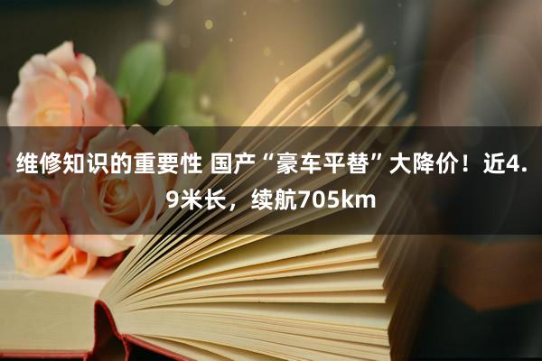 维修知识的重要性 国产“豪车平替”大降价！近4.9米长，续航705km