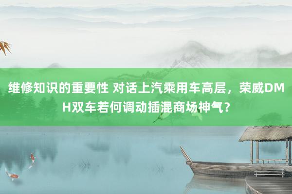 维修知识的重要性 对话上汽乘用车高层，荣威DMH双车若何调动插混商场神气？