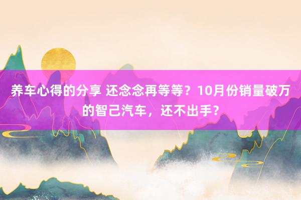 养车心得的分享 还念念再等等？10月份销量破万的智己汽车，还不出手？