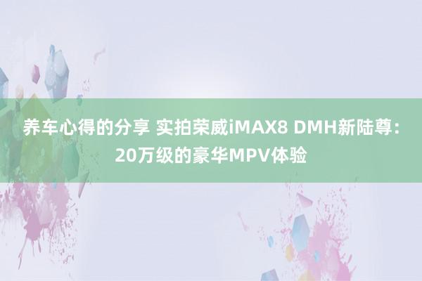 养车心得的分享 实拍荣威iMAX8 DMH新陆尊：20万级的豪华MPV体验