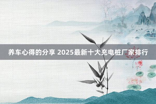 养车心得的分享 2025最新十大充电桩厂家排行