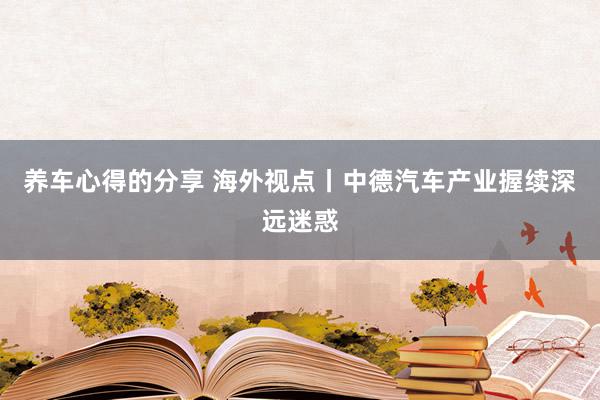 养车心得的分享 海外视点丨中德汽车产业握续深远迷惑