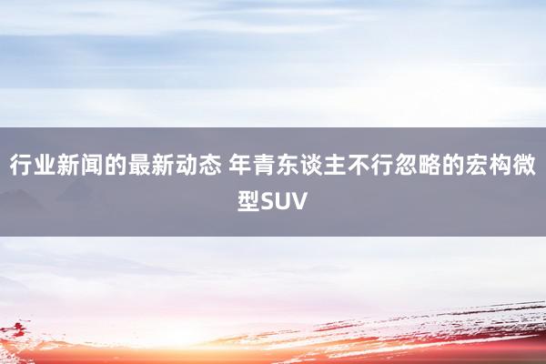 行业新闻的最新动态 年青东谈主不行忽略的宏构微型SUV