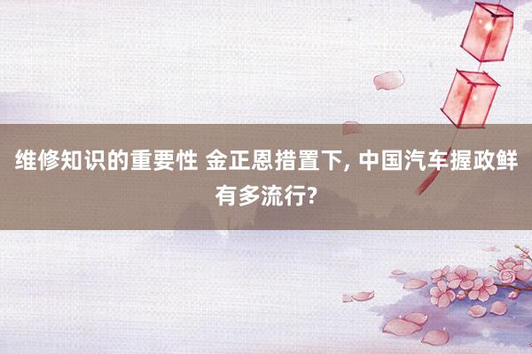 维修知识的重要性 金正恩措置下, 中国汽车握政鲜有多流行?