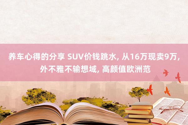 养车心得的分享 SUV价钱跳水, 从16万现卖9万, 外不雅不输想域, 高颜值欧洲范