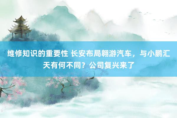 维修知识的重要性 长安布局翱游汽车，与小鹏汇天有何不同？公司复兴来了