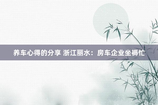 养车心得的分享 浙江丽水：房车企业坐褥忙